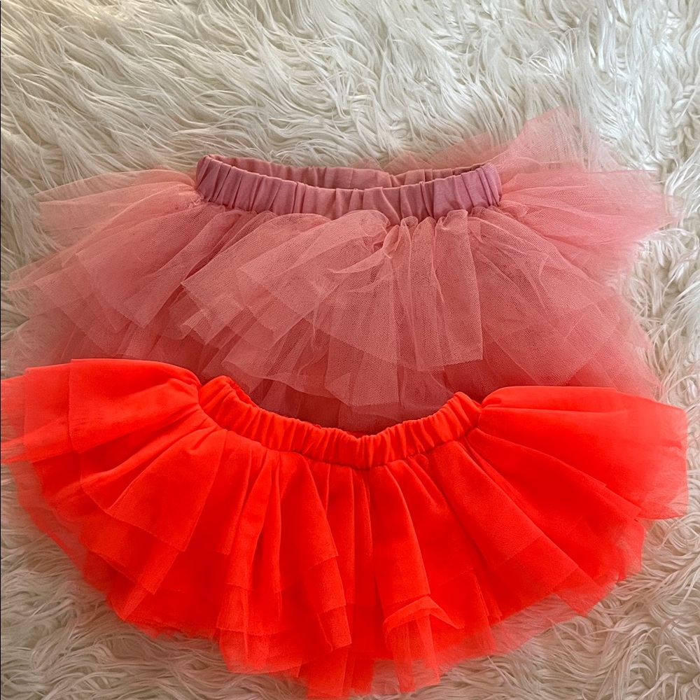 Cat & Jack Kids Tulle Skirts set in Pink and Orange, 3-6 months